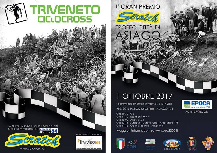 Il Triveneto Ciclocross apre con il Trofeo Citta' di Asiago domenica 1 Ottobre